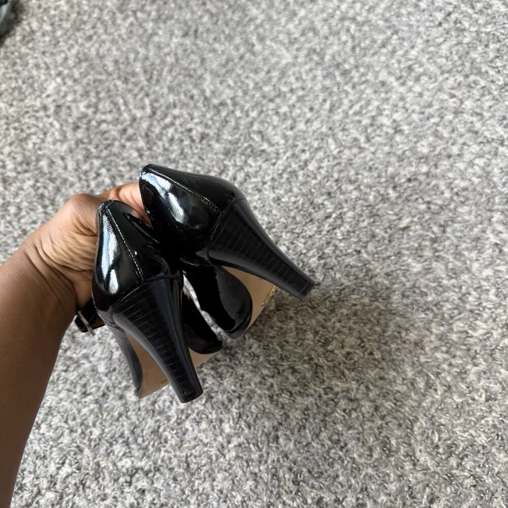 Cole Haan NikeAir Black Mary Jane Pumps Patent Leather Heels Size 5.5 B NEW - Picture 4 of 5